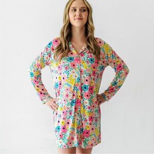 Little Sleepies Secret Garden Sleep Shirt Nightgown Size M VGUC!